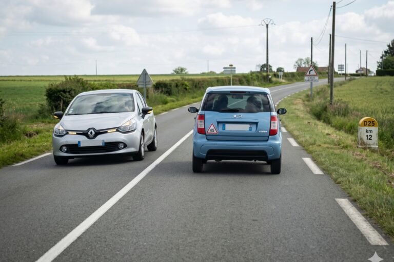 Peut-on doubler voiture sans permis sur une ligne blanche
