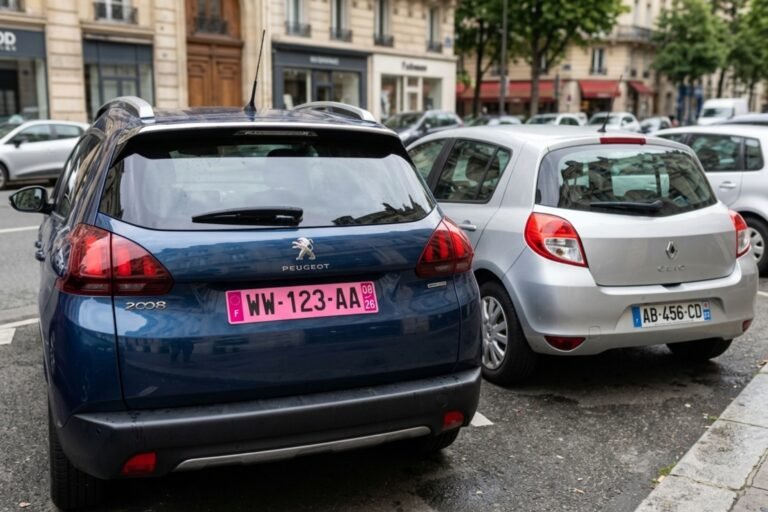 Pourquoi certaines voitures ont des plaques roses